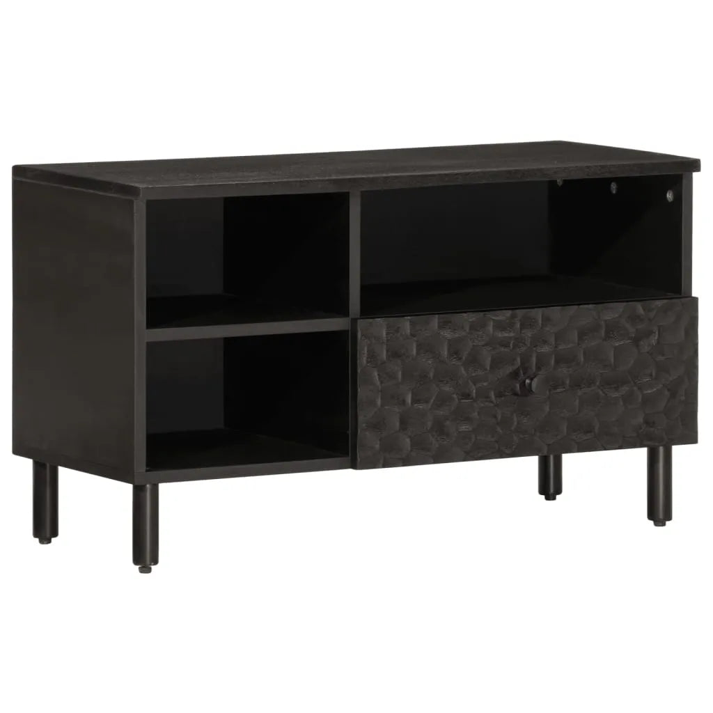 Meuble TV en Manguier Noir - 80 cm-Mon Meuble TV-Noir-bois de manguier massif-1-1
