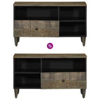 Meuble TV en Manguier Sculpté et Noir - 80 cm-Mon Meuble TV-10