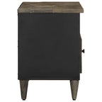 Meuble TV en Manguier Sculpté et Noir - 80 cm-Mon Meuble TV-4