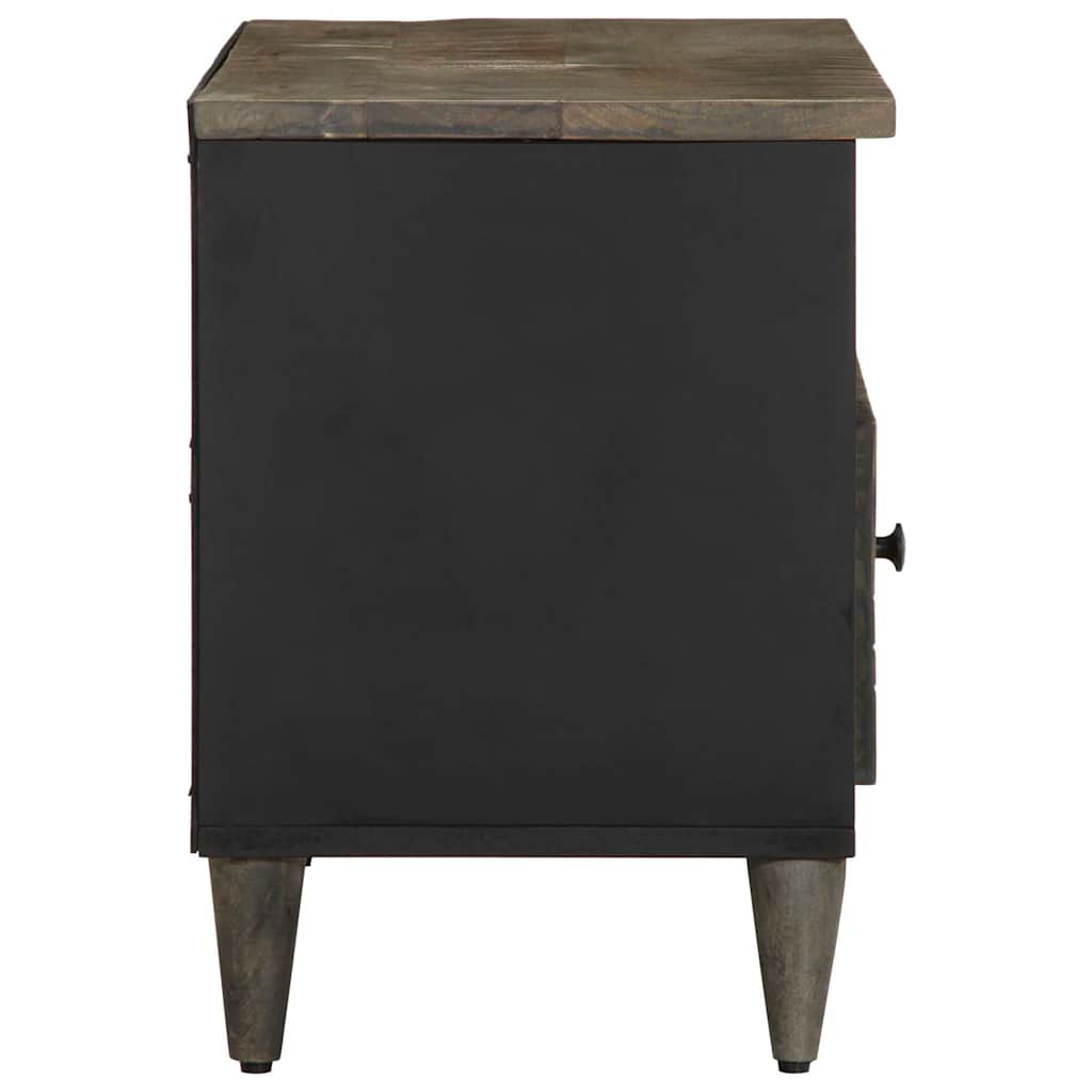 Meuble TV en Manguier Sculpté et Noir - 80 cm-Mon Meuble TV-4