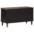 Meuble TV en Manguier Sculpté et Noir - 80 cm-Mon Meuble TV-5
