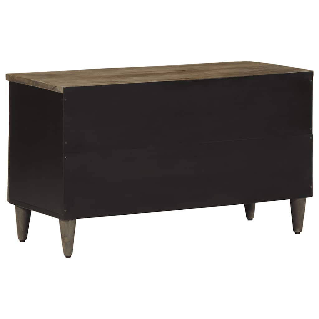 Meuble TV en Manguier Sculpté et Noir - 80 cm-Mon Meuble TV-5