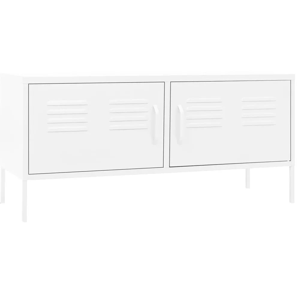 Meuble TV en Métal Couleur Blanc - 105 cm-Mon Meuble TV-Blanc-1