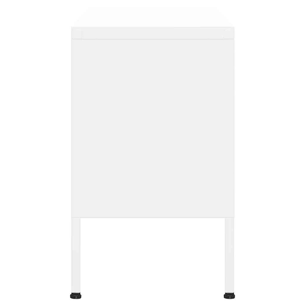 Meuble TV en Métal Couleur Blanc - 105 cm-Mon Meuble TV-Blanc-4