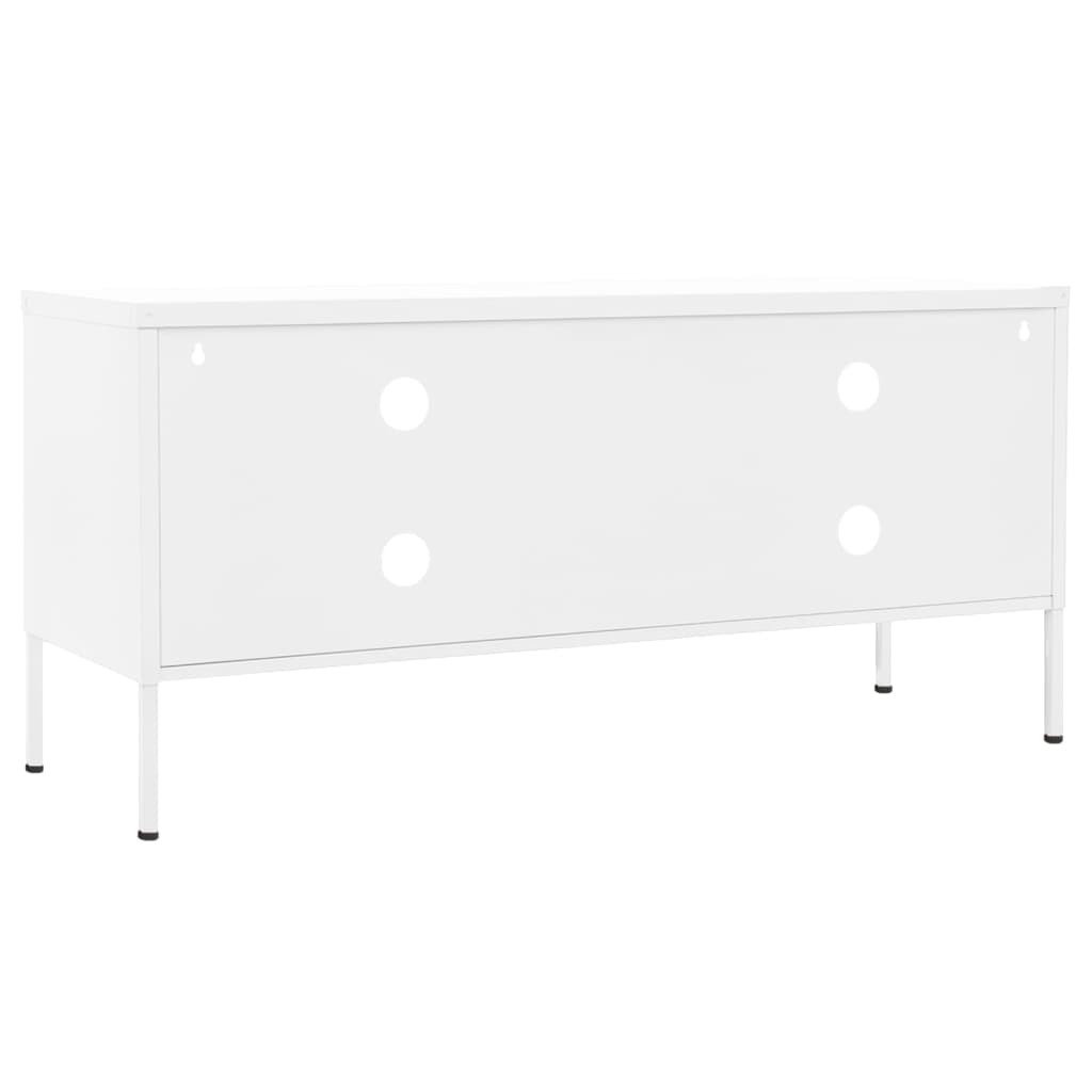 Meuble TV en Métal Couleur Blanc - 105 cm-Mon Meuble TV-Blanc-5