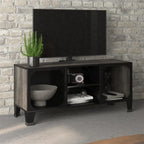 Meuble TV en Métal et Effet Bois Rustique - 105 cm-Mon Meuble TV-Gris-1-11