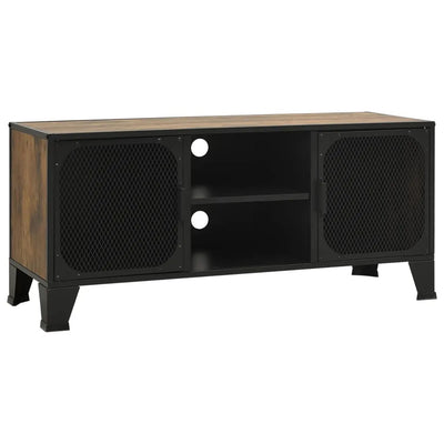 Meuble TV en Métal et Effet Bois Rustique - 105 cm