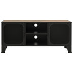 Meuble TV en Métal et Effet Bois Rustique - 105 cm-Mon Meuble TV-Gris-1-3