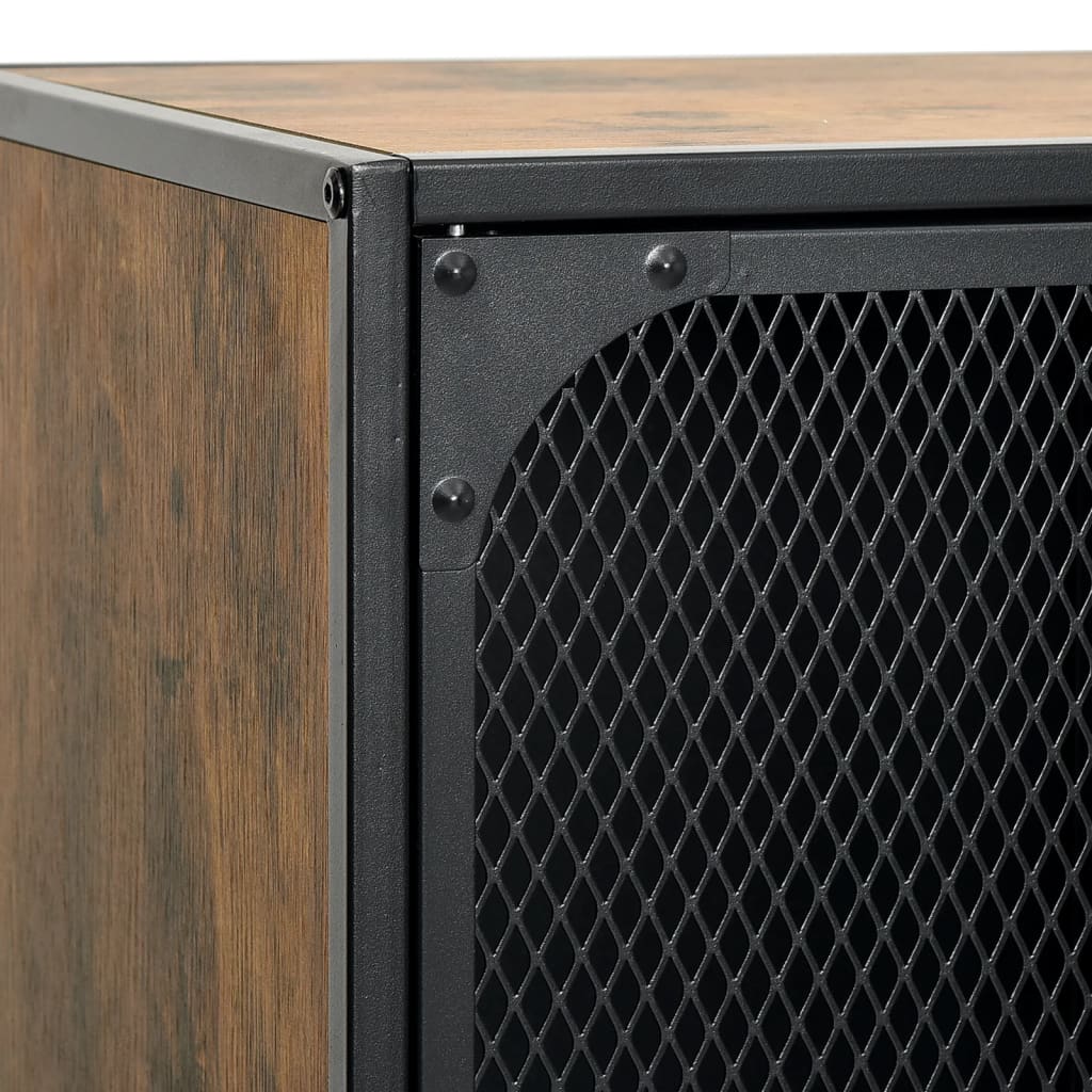 Meuble TV en Métal et Effet Bois Rustique - 105 cm-Mon Meuble TV-Gris-1-8