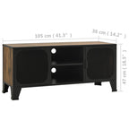 Meuble TV en Métal et Effet Bois Rustique - 105 cm-Mon Meuble TV-Gris-1-9