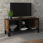 Meuble TV en Métal et Effet Bois Rustique - 105 cm-Mon Meuble TV-marron rustique-1-1