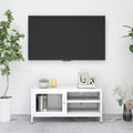 Meuble TV en Métal et Verre Blanc - 90 cm-Mon Meuble TV-1