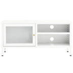 Meuble TV en Métal et Verre Blanc - 90 cm-Mon Meuble TV-3