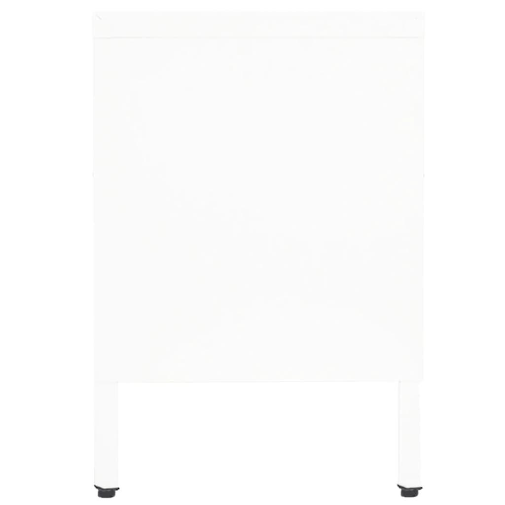 Meuble TV en Métal et Verre Blanc - 90 cm-Mon Meuble TV-4