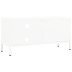 Meuble TV en Métal et Verre Blanc - 90 cm-Mon Meuble TV-5