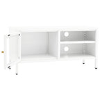 Meuble TV en Métal et Verre Blanc - 90 cm-Mon Meuble TV-6