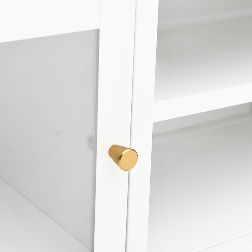 Meuble TV en Métal et Verre Blanc - 90 cm-Mon Meuble TV-7