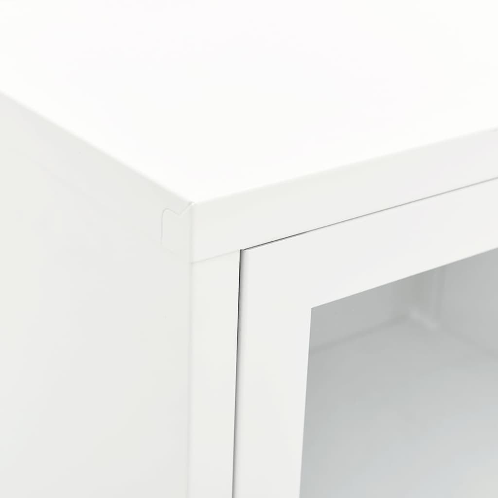 Meuble TV en Métal et Verre Blanc - 90 cm-Mon Meuble TV-8
