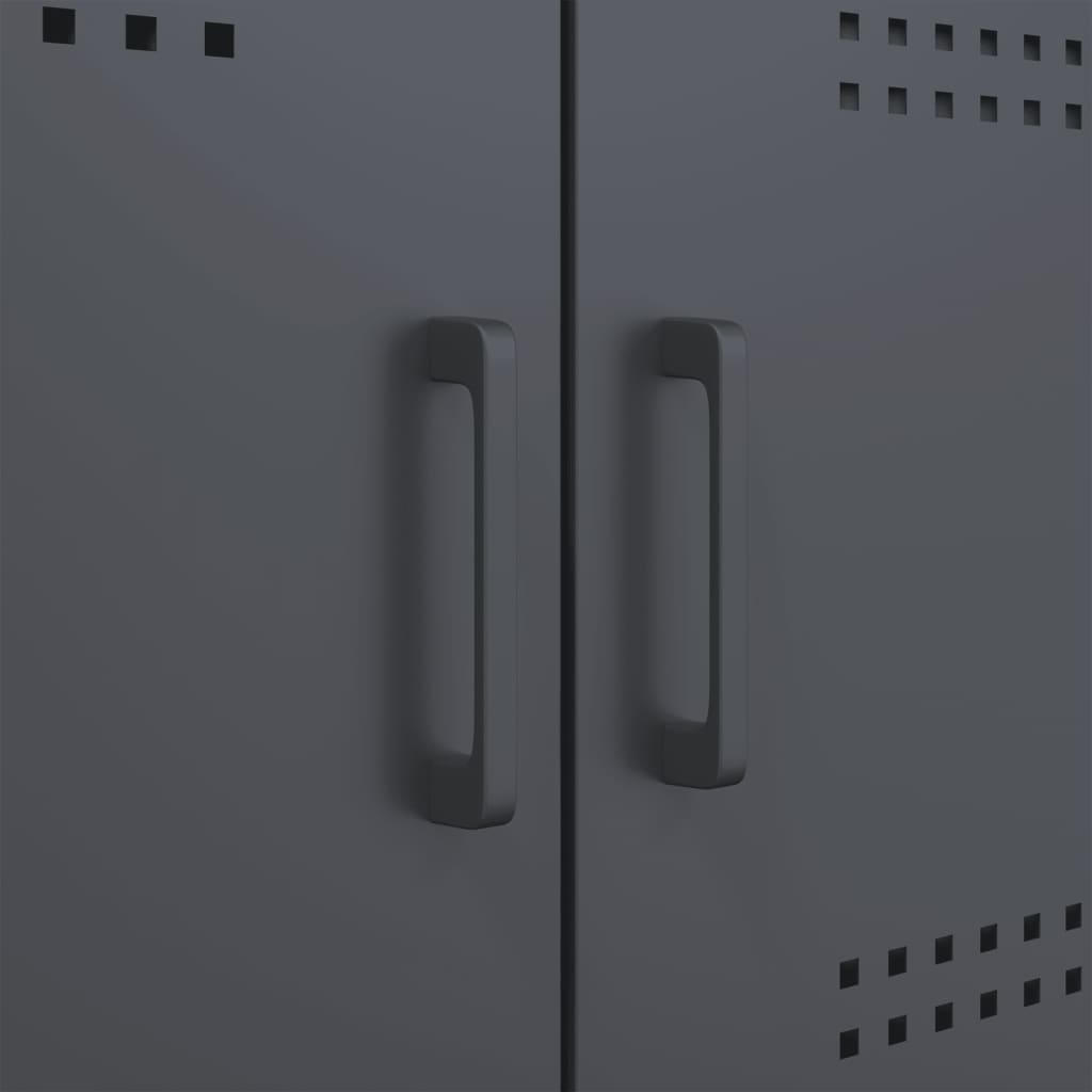 Meuble TV en Métal Gris Acier - 68 cm-Mon Meuble TV-Blanc-1-11