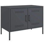 Meuble TV en Métal Gris Acier - 68 cm-Mon Meuble TV-Blanc-1-2