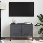 Meuble TV en Métal Gris Acier - 68 cm-Mon Meuble TV-Blanc-1-3