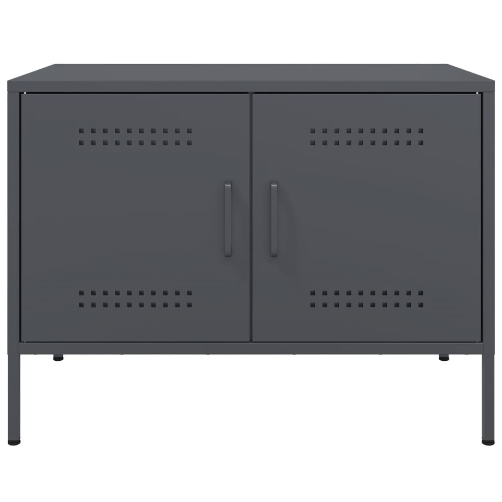 Meuble TV en Métal Gris Acier - 68 cm-Mon Meuble TV-Blanc-1-6