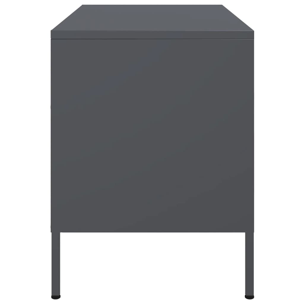 Meuble TV en Métal Gris Acier - 68 cm-Mon Meuble TV-Blanc-1-7