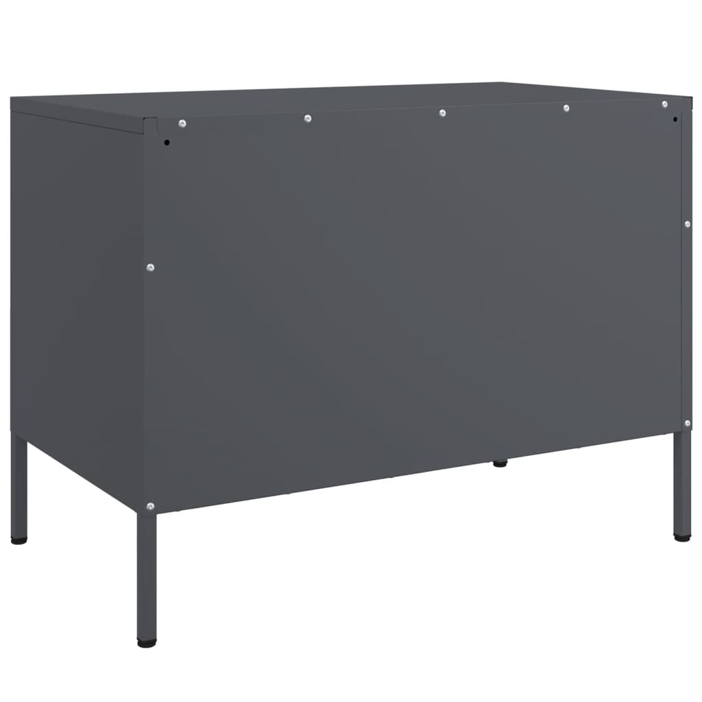 Meuble TV en Métal Gris Acier - 68 cm-Mon Meuble TV-Blanc-1-8