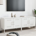 Meuble TV en Métal Gris Acier - 68 cm-Mon Meuble TV-Blanc-2-18