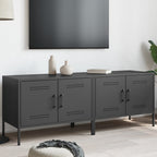 Meuble TV en Métal Gris Acier - 68 cm-Mon Meuble TV-Noir-2-15