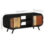Meuble TV en Métal Noir et Bois de Récupération - 110 cm-Mon Meuble TV-Marron-110 cm-1-10