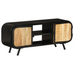 Meuble TV en Métal Noir et Bois de Récupération - 110 cm-Mon Meuble TV-Marron-110 cm-1-13