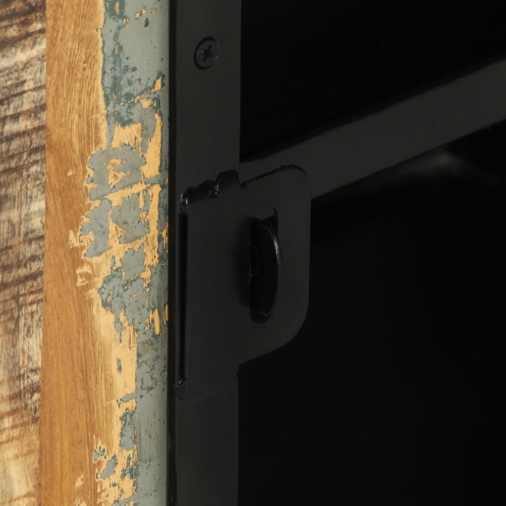 Meuble TV en Métal Noir et Bois de Récupération - 110 cm-Mon Meuble TV-Marron-110 cm-1-7