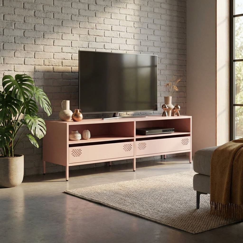 meuble-tv-en-metal-rose-135-cm-decor