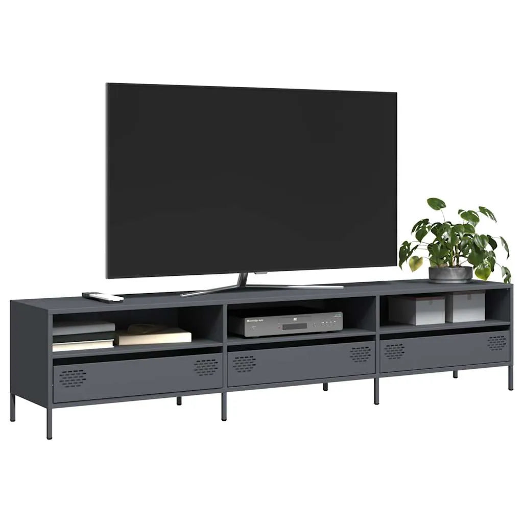 Meuble TV en Métal Rose - 135 cm-Mon Meuble TV-Anthracite-202 cm-18