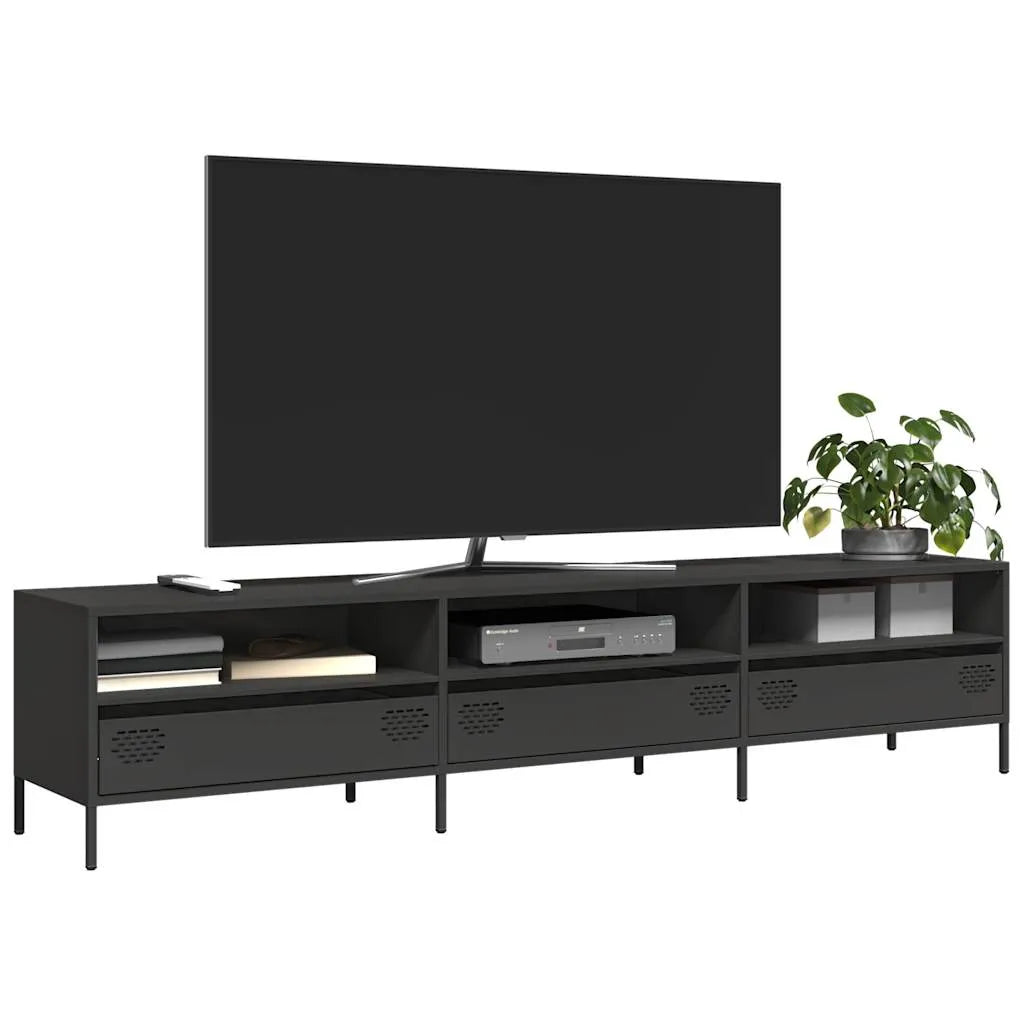 Meuble TV en Métal Rose - 135 cm-Mon Meuble TV-Noir-202 cm-21