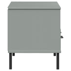 Meuble TV en Pin Gris Pied Métal Noir - 106 cm-Mon Meuble TV-Marron-1-6