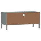 Meuble TV en Pin Gris Pied Métal Noir - 106 cm-Mon Meuble TV-Marron-1-7