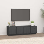 Meuble TV en Pin Massif avec Rangement - 140 cm-Mon Meuble TV-Gris-1-11