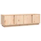 Meuble TV en Pin Massif avec Rangement - 140 cm-Mon Meuble TV-Gris-1-2