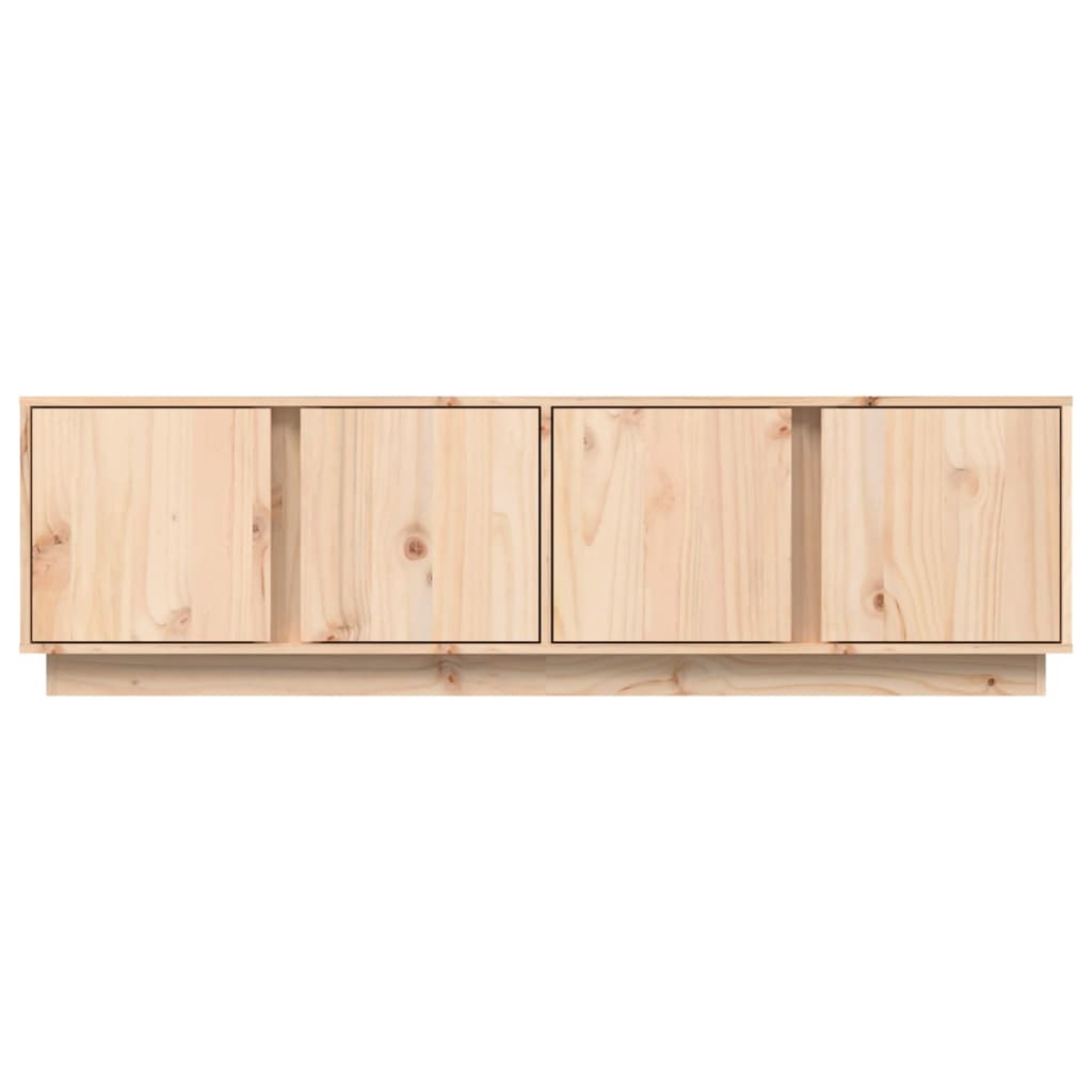 Meuble TV en Pin Massif avec Rangement - 140 cm-Mon Meuble TV-Gris-1-6