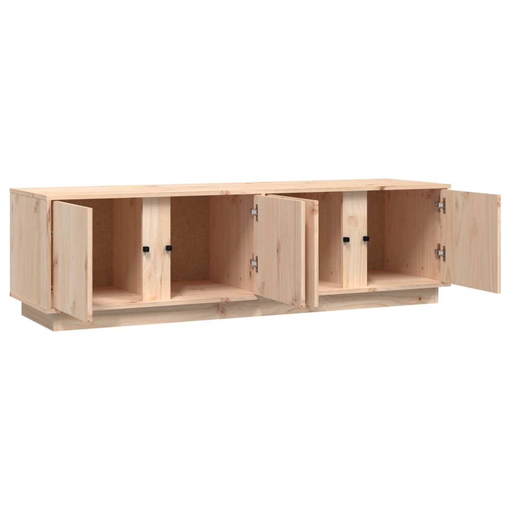 Meuble TV en Pin Massif avec Rangement - 140 cm-Mon Meuble TV-Gris-1-7