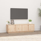 Meuble TV en Pin Massif avec Rangement - 140 cm-Mon Meuble TV-Naturel-1-1