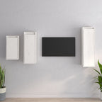 Meuble TV en Pin Massif Blanc - 3 Pièces-Mon Meuble TV-1