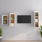 Meuble TV en Pin Massif Blanc - 3 Pièces-Mon Meuble TV-3
