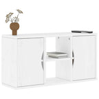 Meuble TV en Pin Massif Blanc - 79 cm-Mon Meuble TV-Blanc-avec portes-12