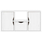 Meuble TV en Pin Massif Blanc - 79 cm-Mon Meuble TV-Blanc-avec tiroir et portes-6