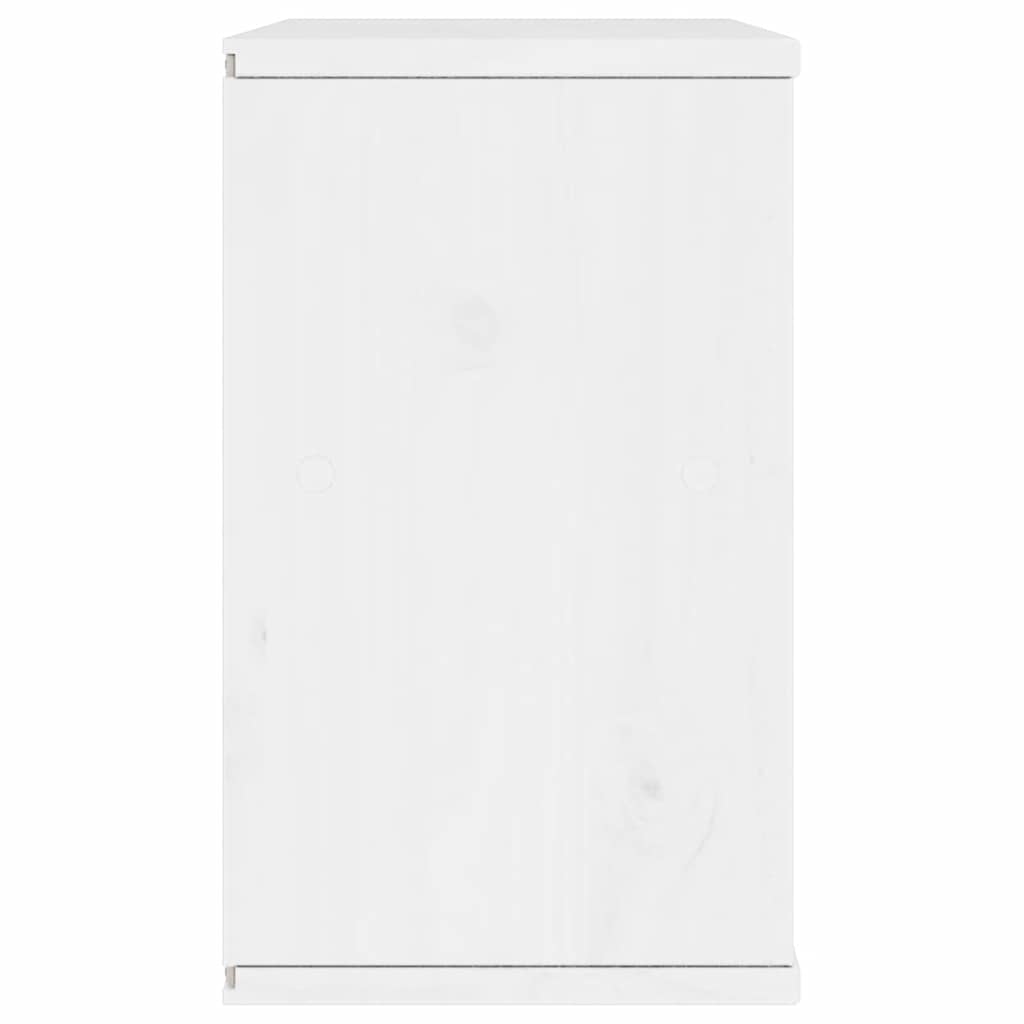 Meuble TV en Pin Massif Blanc - 79 cm-Mon Meuble TV-Blanc-avec tiroir et portes-7