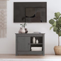 Meuble TV en Pin Massif Blanc - Largeur 70 cm-Mon Meuble TV-Gris-1-13