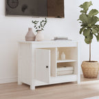 Meuble TV en Pin Massif Blanc - Largeur 70 cm-Mon Meuble TV-Naturel-1-3